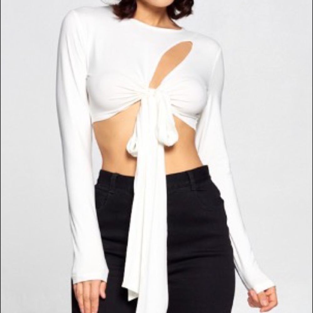 NEW ASYMMETRICAL SLIT CROP TOP